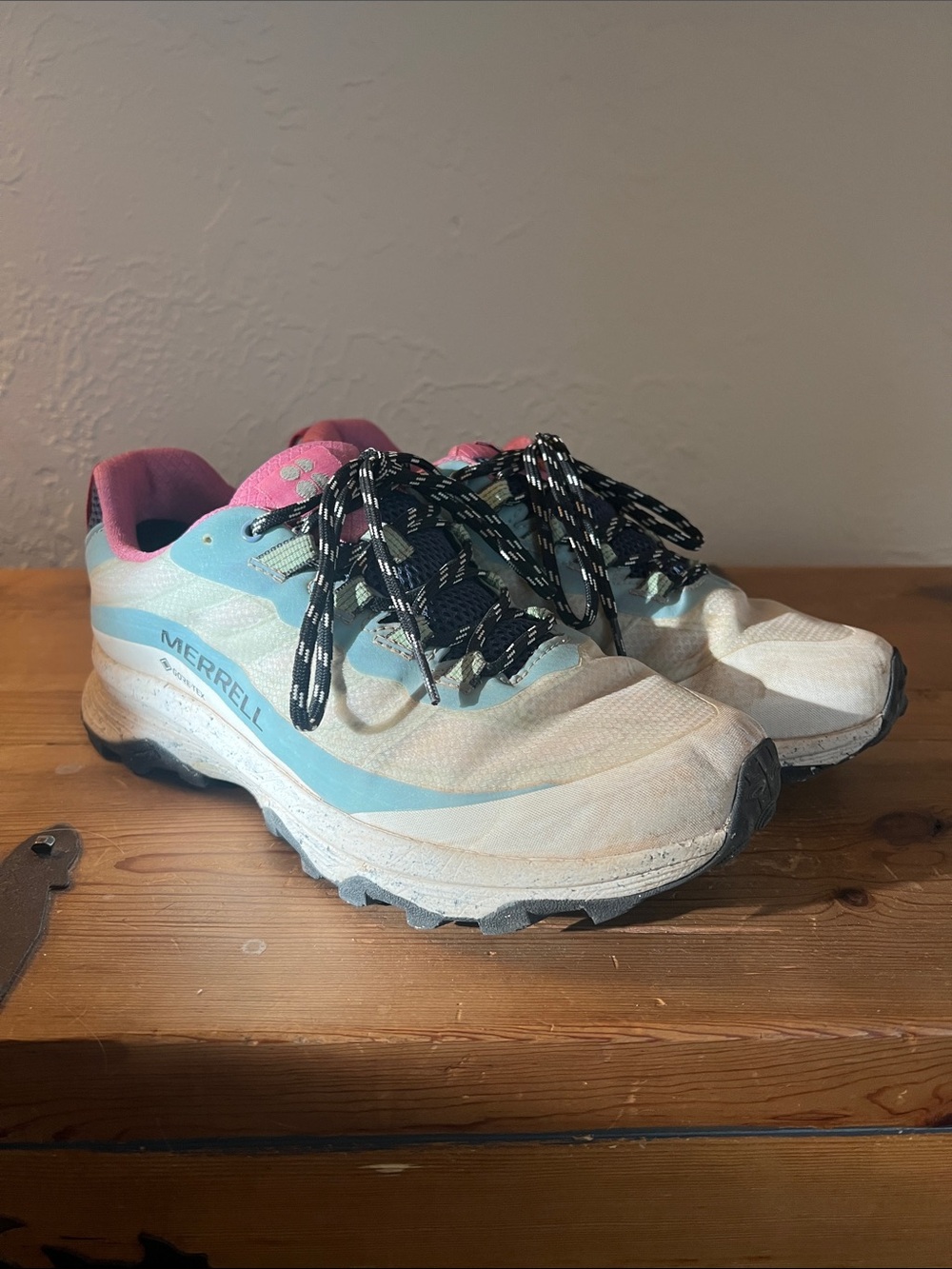 Merrell Women's Athletic Trail Shoes in White, Pink & Light Blue